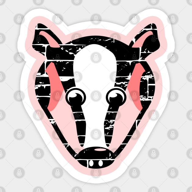 Cute Badger Face Sticker by mailboxdisco